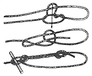 Узел булинь (обвязочный беседочный) 